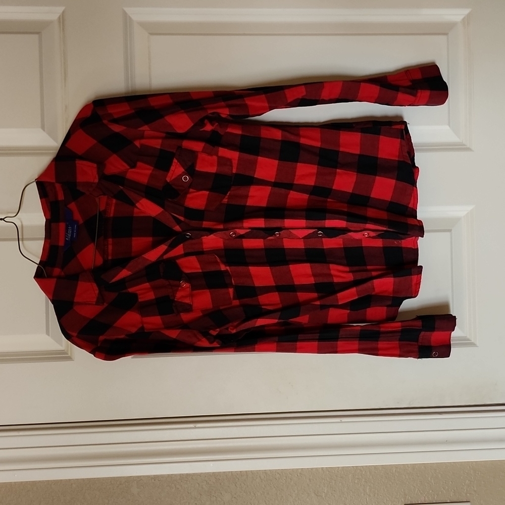 Red Button/Snap Flannel